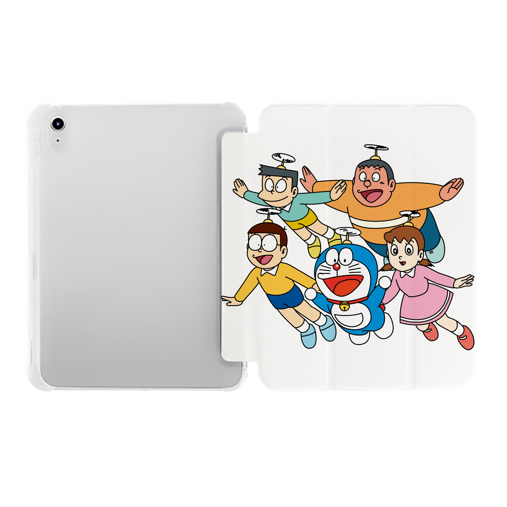 （画像用） ドラえもん 骨川 スネ夫 Doraemon Honekawa Suneo IPad ケース ペン収納付き 三つ折りスタンド PUレザー×シリコン 対応機種9.5/10.5/10.9インチ